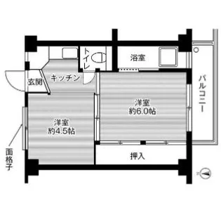 ビレッジハウス安倍1号棟【402号室】の間取り