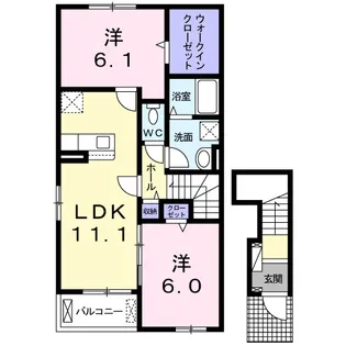ローレルⅠ【2階】の間取り