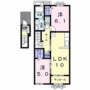 フォレスト・ハハキB【2階】の間取り