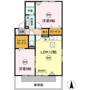 グランシャリオ堀川C棟【1階】の間取り