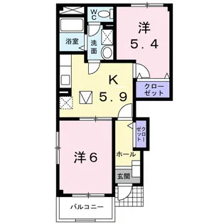 ライラックⅡ【104号室】の間取り