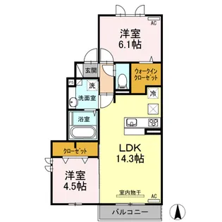 Ville nouvelle(ヴィルヌーベル)【1階】の間取り