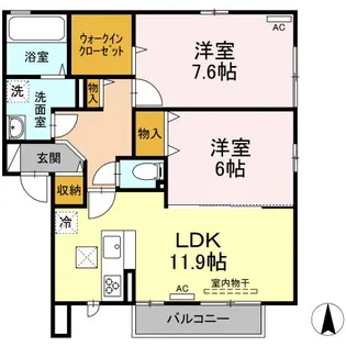 ジュエル・サファイア【1階】の間取り