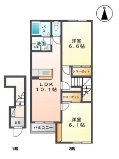 メゾン ドゥ クレシア【203号室】の間取り