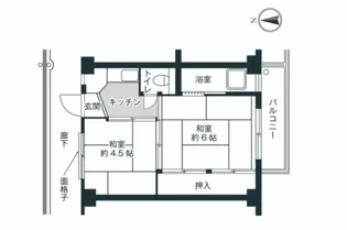 ビレッジハウス安倍1号棟【304号室】の間取り