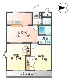 メゾン ドゥ プロヴァンス【206号室】の間取り