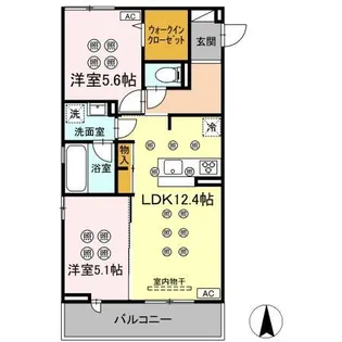 メゾン ド ウミライ元町【3階】の間取り