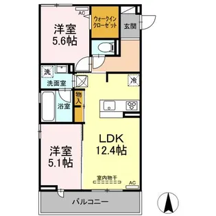 メゾン ド ウミライ元町【1階】の間取り