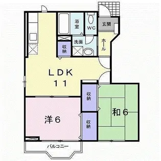 イースト・ツインズA【1階】の間取り