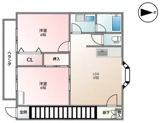 ラ・メゾン・スカイ・ウエスト A棟【2階】の間取り