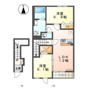 パルシア.M【2階】の間取り
