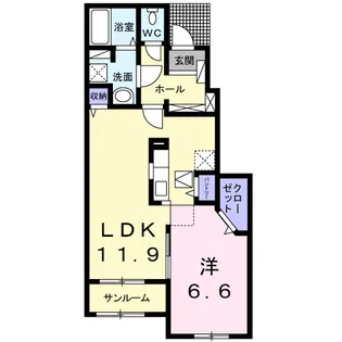 フォルトーナS−Ⅱ【1階】の間取り