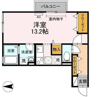 セジュールSFKA棟【102号室】の間取り