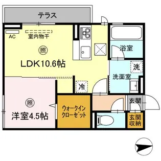 グランプレミア新開【1階】の間取り