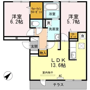 アヴニール西福原【1階】の間取り