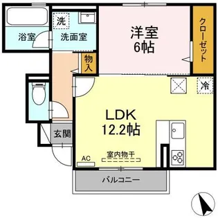 アヴニール西福原 Ⅱ【1階】の間取り