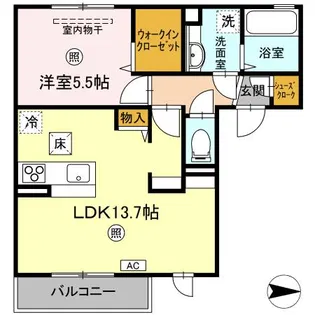 キャトルセゾン【1階】の間取り