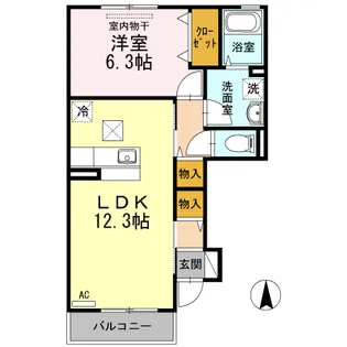 ラ・ポルト【1階】の間取り