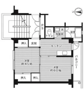 ビレッジハウス境港第二2号棟【107号室】の間取り