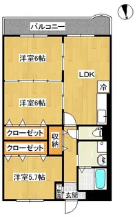 スカイマンションC【3階】の間取り