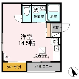 レセンテSFK A棟【101号室】の間取り