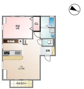 スカイホームE【202号室】の間取り