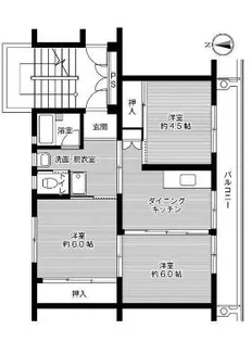 ビレッジハウス青木2号棟【504号室】の間取り