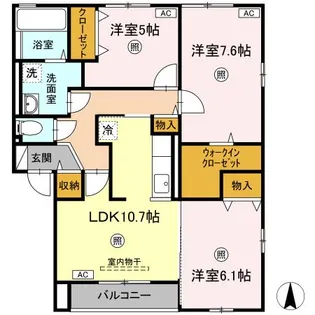 ジュエル ガーネット【2階】の間取り