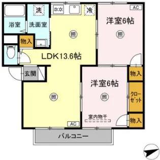 クレールパストラルA棟【202号室】の間取り