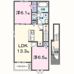 レジデンスMOGⅡ B【2階】の間取り