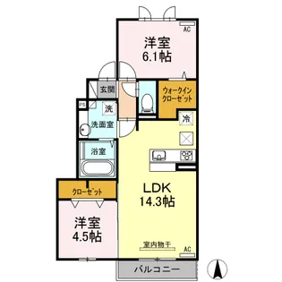 Ville nouvelle(ヴィルヌーベル)【1階】の間取り