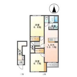 メゾン ドゥ クレシア【205号室】の間取り