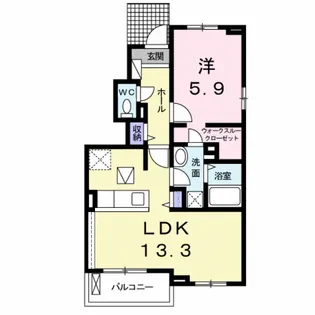 ブリッサ B【1階】の間取り