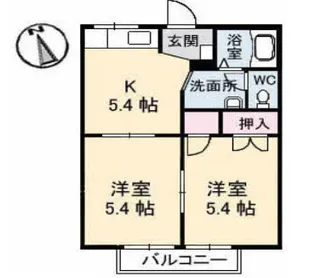 ハイツアールデコ【2階】の間取り