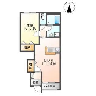 ピオニー【1階】の間取り