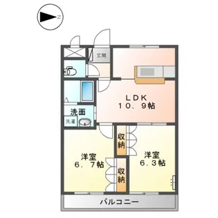メゾン ドゥ プロヴァンス【105号室】の間取り
