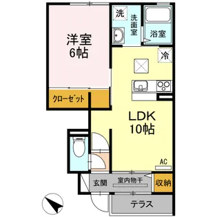 アゼリア福吉Ⅱ【1階】の間取り