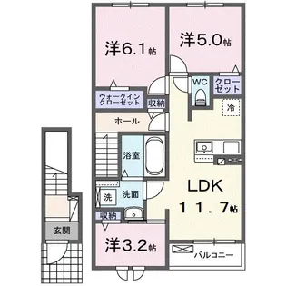 エスプレッシーヴォ【2階】の間取り