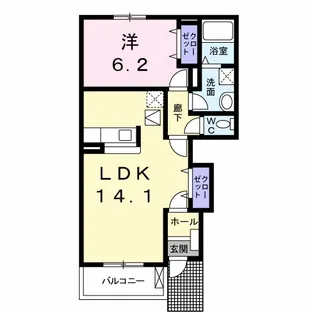 プランドールB【1階】の間取り