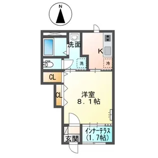 ファヴォーレⅡ【107号室】の間取り