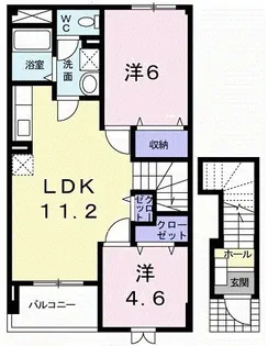 アルコバレーノB【2階】の間取り