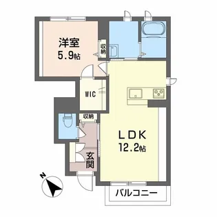 シャーメゾンMCS旗ヶ崎【1階】の間取り