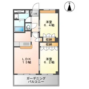 フォレストガーデン B棟【2階】の間取り