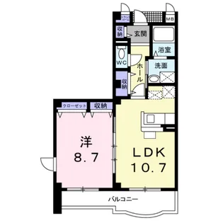 シャンポールA【3階】の間取り
