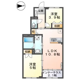 Merveille(メルヴェール)【105号室】の間取り
