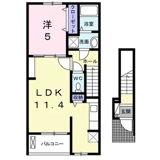 フルール・ユー【2階】の間取り