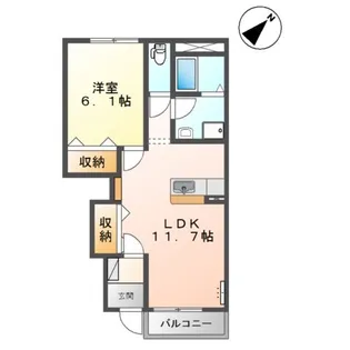 ウエストサイドウッド【1階】の間取り