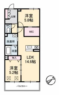 風の音【203号室】の間取り