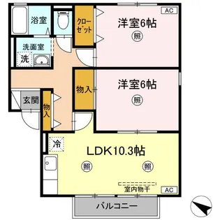 コート・デ・ボナールB棟【102号室】の間取り