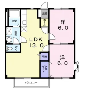 コーポ エンナ【2階】の間取り